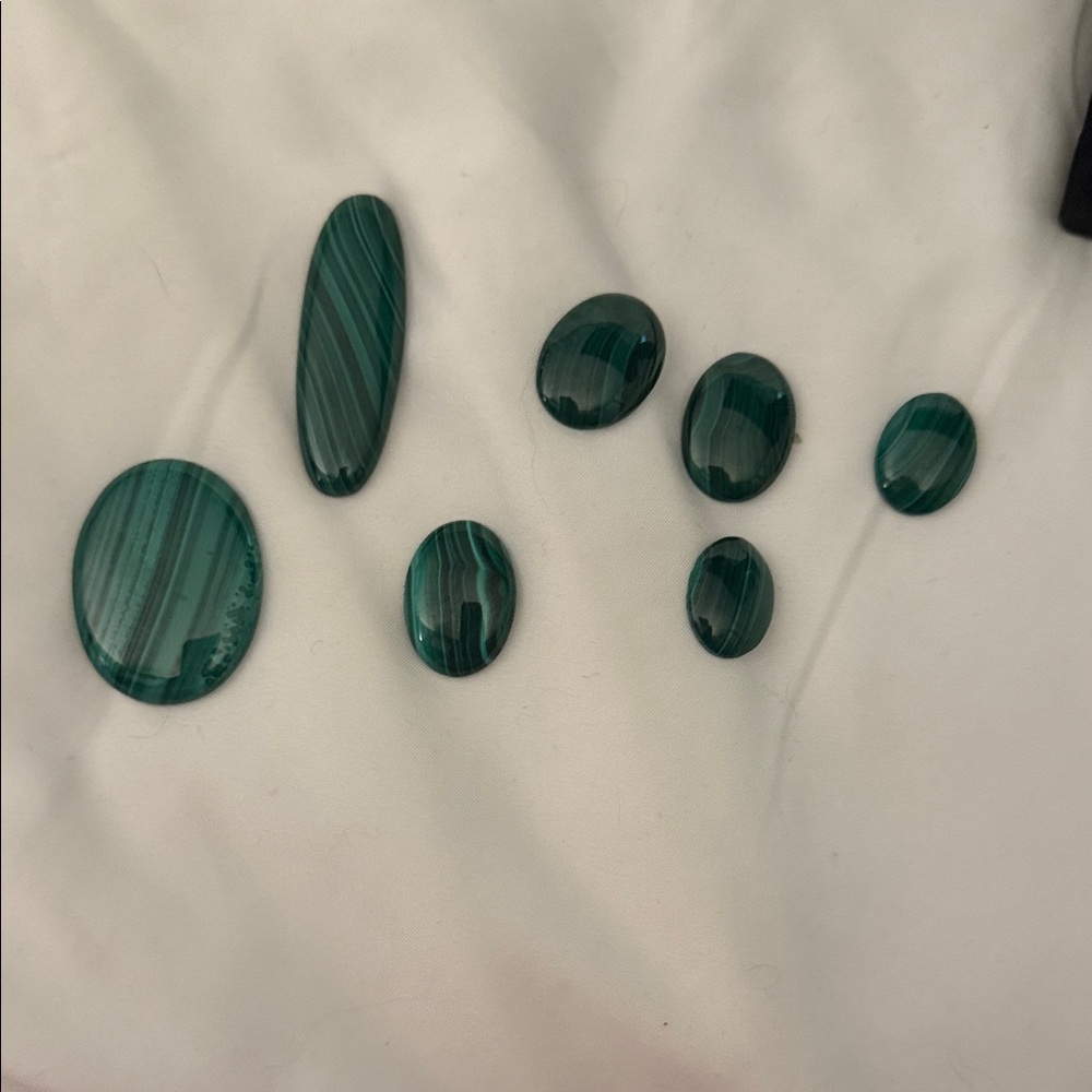 Green Oval Gemstone Cabochons